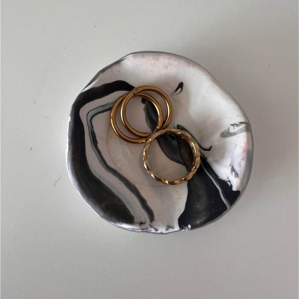 Small hand made marbled jewelry dish!